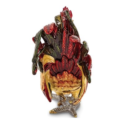 Pewter Rooster Trinket Box with Necklace – view 7