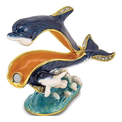 Dolly & Dylan Dolphin Trinket Box with Necklace – view 2