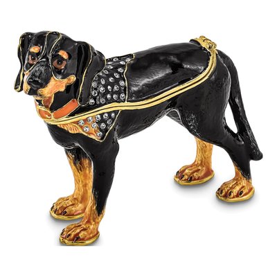 Bluetick Coonhound Trinket Box with 18" Necklace