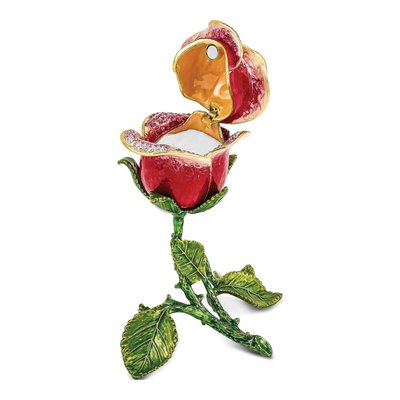Pewter Rosette Trinket Box w/ Necklace – view 2