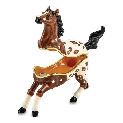 Aspen Appaloosa Horse Trinket Box & Necklace Set – view 2