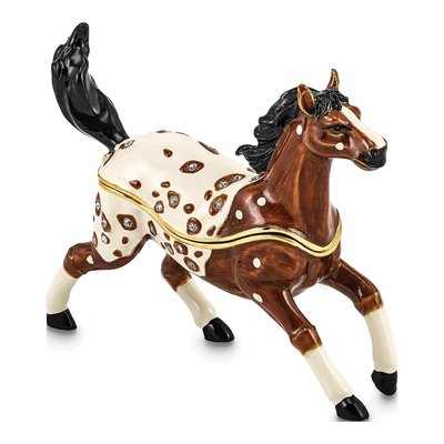 Aspen Appaloosa Horse Trinket Box & Necklace Set – view 3