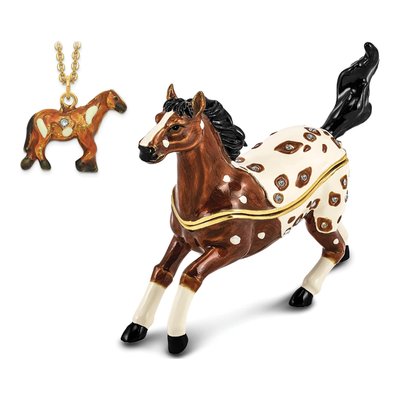 Aspen Appaloosa Horse Trinket Box & Necklace Set – view 7