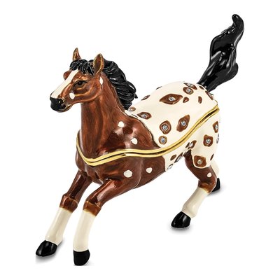 Aspen Appaloosa Horse Trinket Box & Necklace Set
