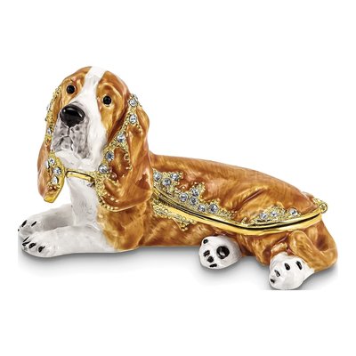 Bassett Hound Trinket Box with Matching Necklace