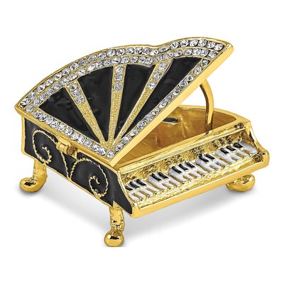 Serenade Grand Piano Trinket Box with Necklace – view 2