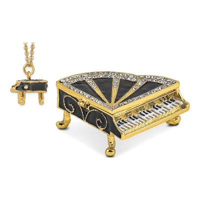 Serenade Grand Piano Trinket Box with Necklace – view 6