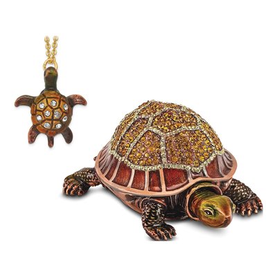 Tortoise Trinket Box & Necklace Gift Set – view 7