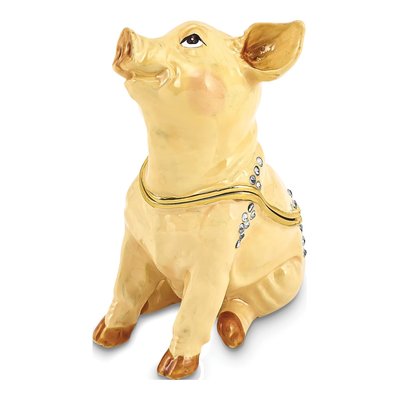 Pewter Pig Trinket Box with Necklace – view 5