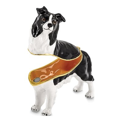 Border Collie Trinket Box with 18" Necklace – view 2