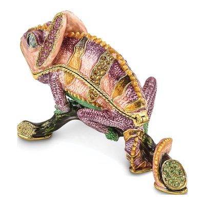 Pewter Chameleon Trinket Box & 18" Necklace – view 5