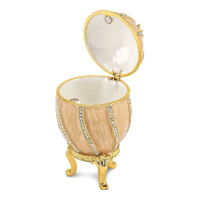 Bejeweled Crown Egg Trinket Box with 18" Necklace – view 2