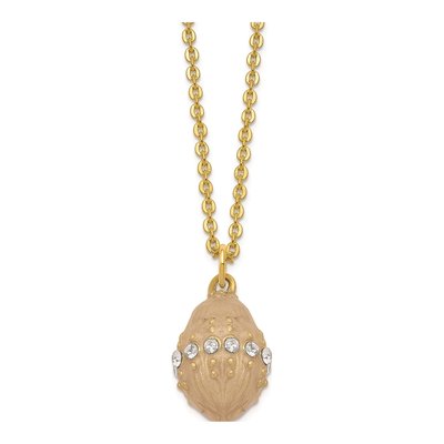 Bejeweled Crown Egg Trinket Box with 18" Necklace – view 4