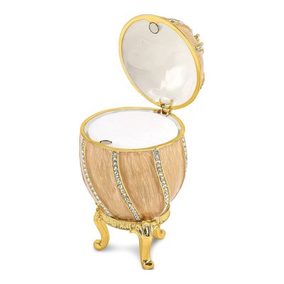 Bejeweled Crown Egg Trinket Box with 18" Necklace – view 5