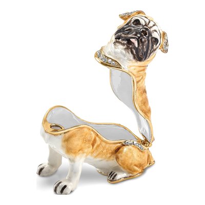 Pewter Wednesday Pug Trinket Box & Necklace – view 2