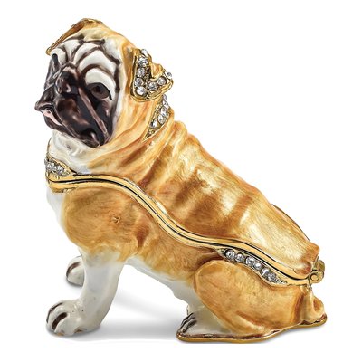 Pewter Wednesday Pug Trinket Box & Necklace – view 3