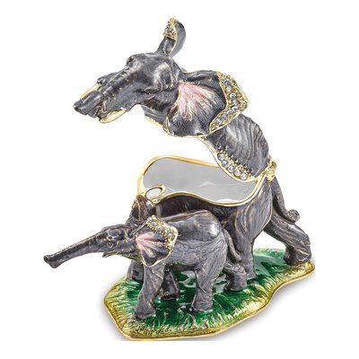 Pewter Elephant Trinket Box w/ Necklace – view 2