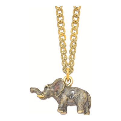 Pewter Elephant Trinket Box w/ Necklace – view 4