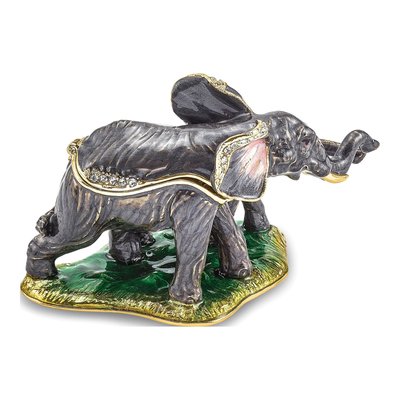 Pewter Elephant Trinket Box w/ Necklace – view 6