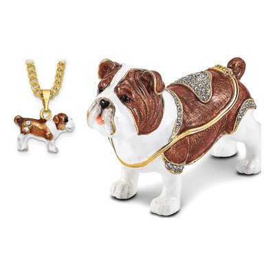 Bulldog Trinket Box with 18" Necklace – view 8