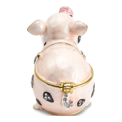 Pewter Petunia Pig Trinket Box & Necklace – view 5