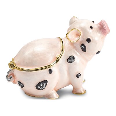 Pewter Petunia Pig Trinket Box & Necklace – view 6