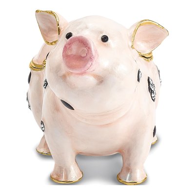 Pewter Petunia Pig Trinket Box & Necklace – view 7
