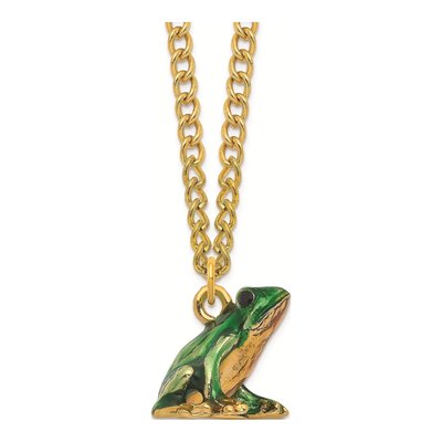 Pewter Frog on Lily Pad Trinket Box & Necklace – view 4