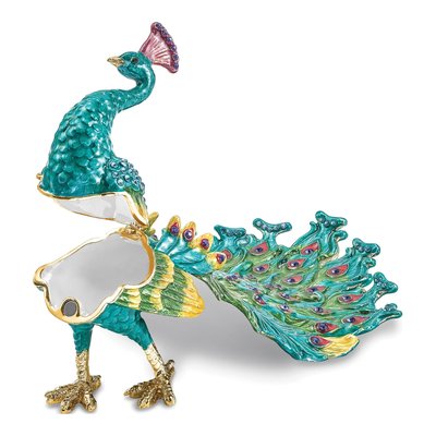 Peacock Trinket Box with Matching Necklace – view 2