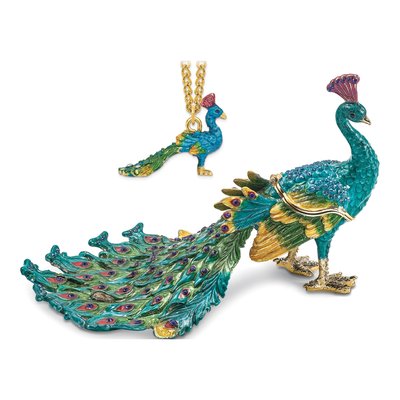 Peacock Trinket Box with Matching Necklace – view 7