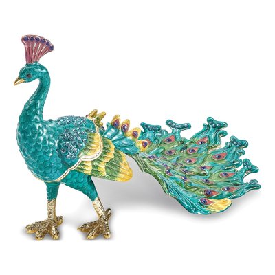 Peacock Trinket Box with Matching Necklace
