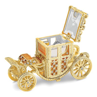 Pewter Golden Carriage Trinket Box & Necklace – view 2
