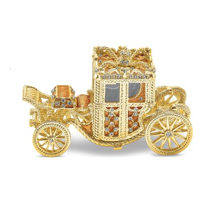 Pewter Golden Carriage Trinket Box & Necklace – view 3