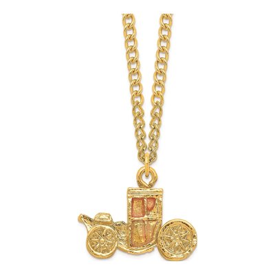 Pewter Golden Carriage Trinket Box & Necklace – view 4