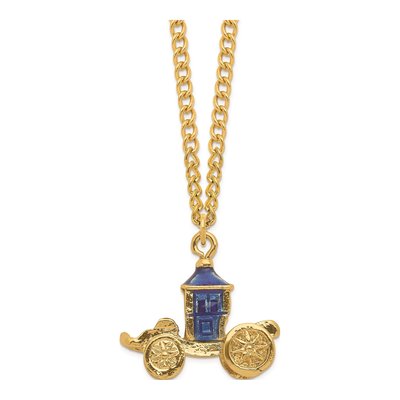 Bejeweled Royal Blue Carriage Trinket Box w/ Necklace – view 4