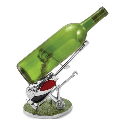 Silver-Tone Golfer & Golf Bag Bottle Holder Gift – view 2