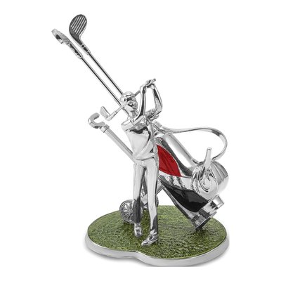 Silver-Tone Golfer & Golf Bag Bottle Holder Gift – view 3