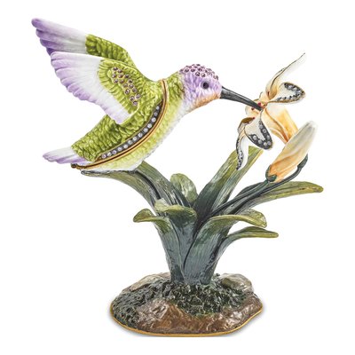 Hummingbird Trinket Box & 18in Necklace Set – view 6