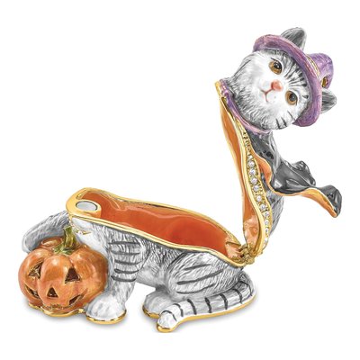 Bejeweled Cat Trinket Box with 18" Necklace – view 2