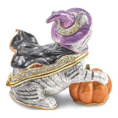 Bejeweled Cat Trinket Box with 18" Necklace – view 6
