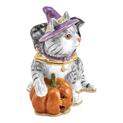 Bejeweled Cat Trinket Box with 18" Necklace – view 7