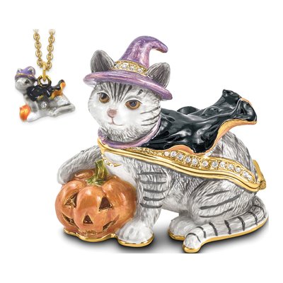 Bejeweled Cat Trinket Box with 18" Necklace – view 8