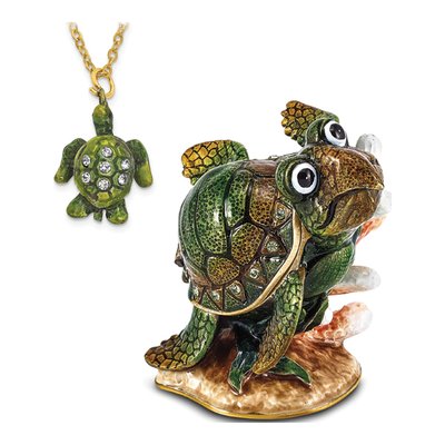 Jeremy Sea Turtle Trinket Box with 18" Necklace – view 8