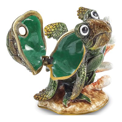 Jeremy Sea Turtle Trinket Box with 18" Necklace