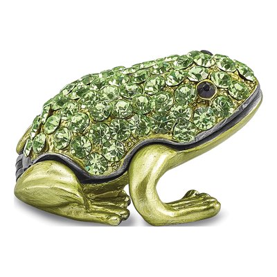 Bejeweled Green Frog Trinket Box & 18" Necklace – view 6