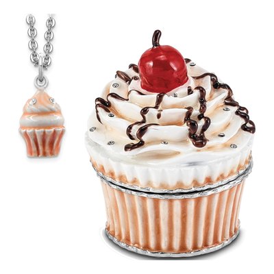 Cherry on Top Cupcake Trinket Box & Necklace – view 5