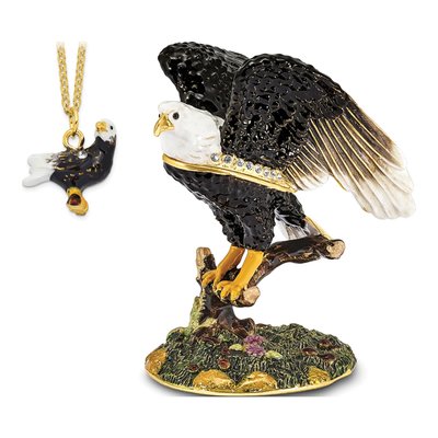 Pewter Eagle Trinket Box & 18" Necklace Set – view 5