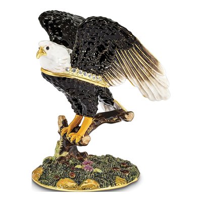Pewter Eagle Trinket Box & 18" Necklace Set