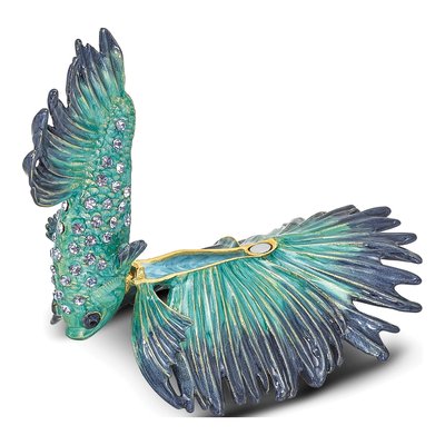 Betta Fish Pewter Trinket Box with 18" Necklace – view 2