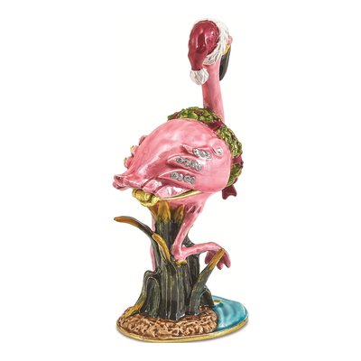 Pewter Flamingo Trinket Box & 18" Necklace – view 3